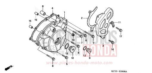 PANNEAU CARTER-MOTEUR G. XR400R3 de 2003